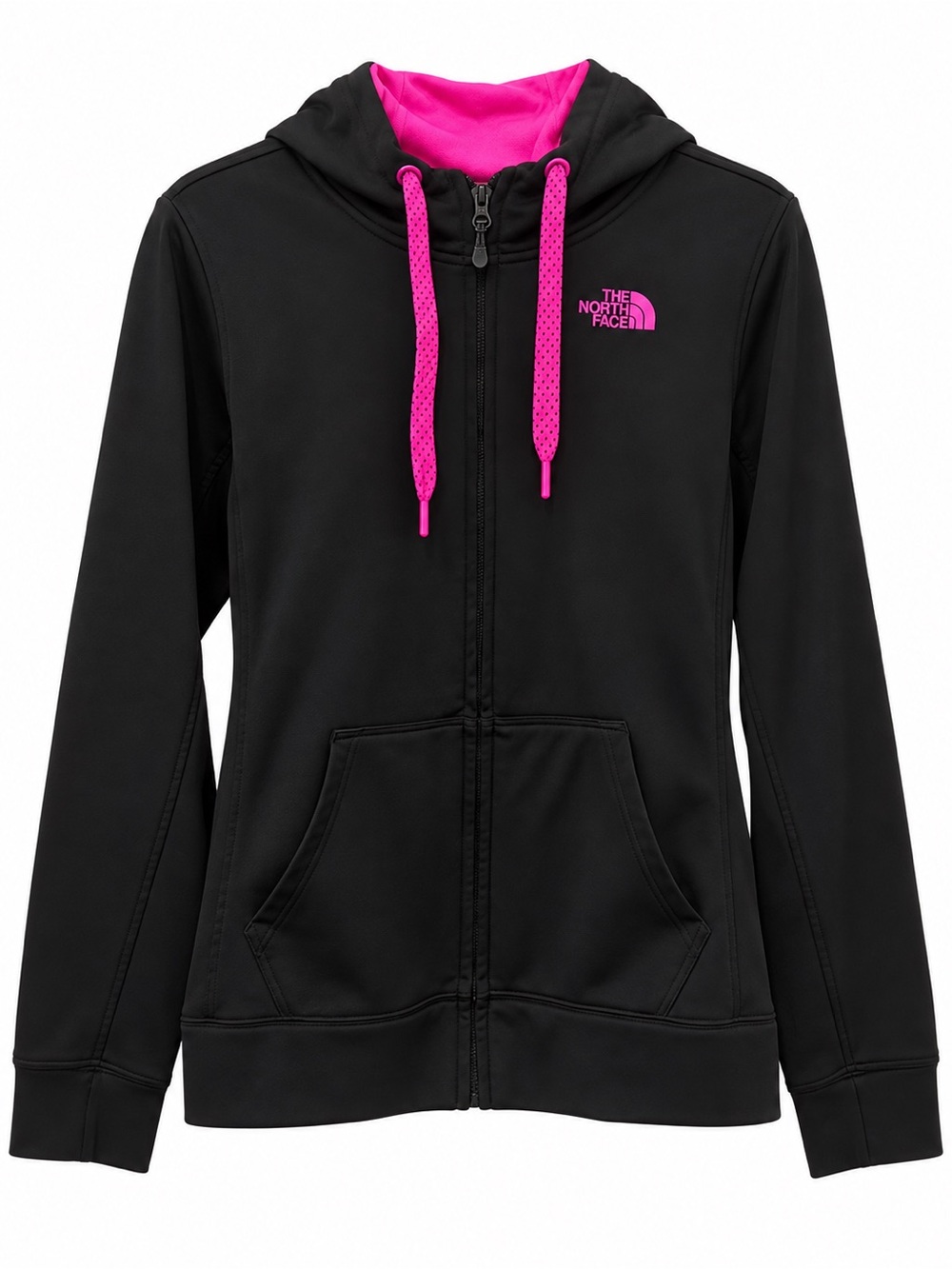The North Face Black Hoodie with Hot Pink Accents
